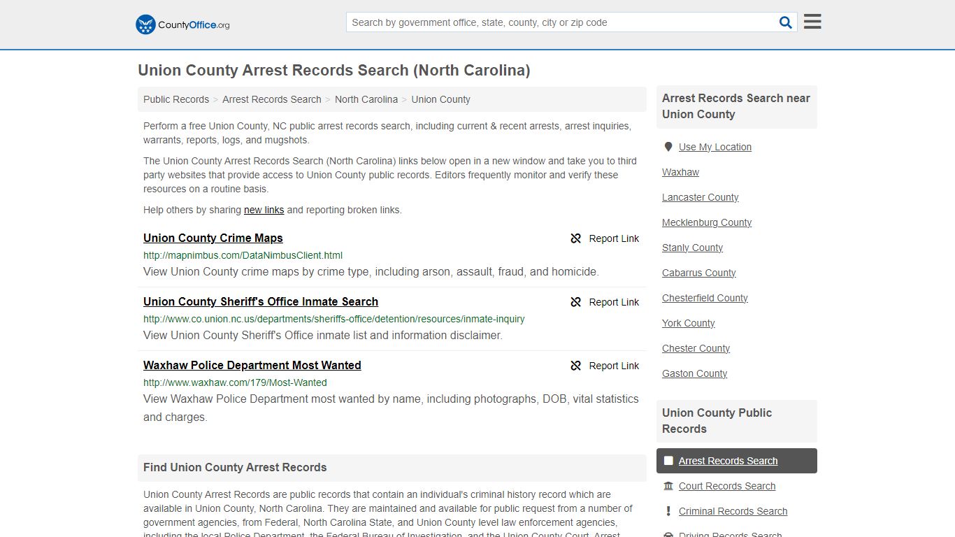 Arrest Records Search - Union County, NC (Arrests & Mugshots)