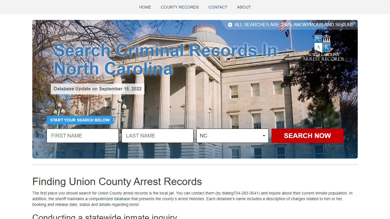 Union County Arrest Records