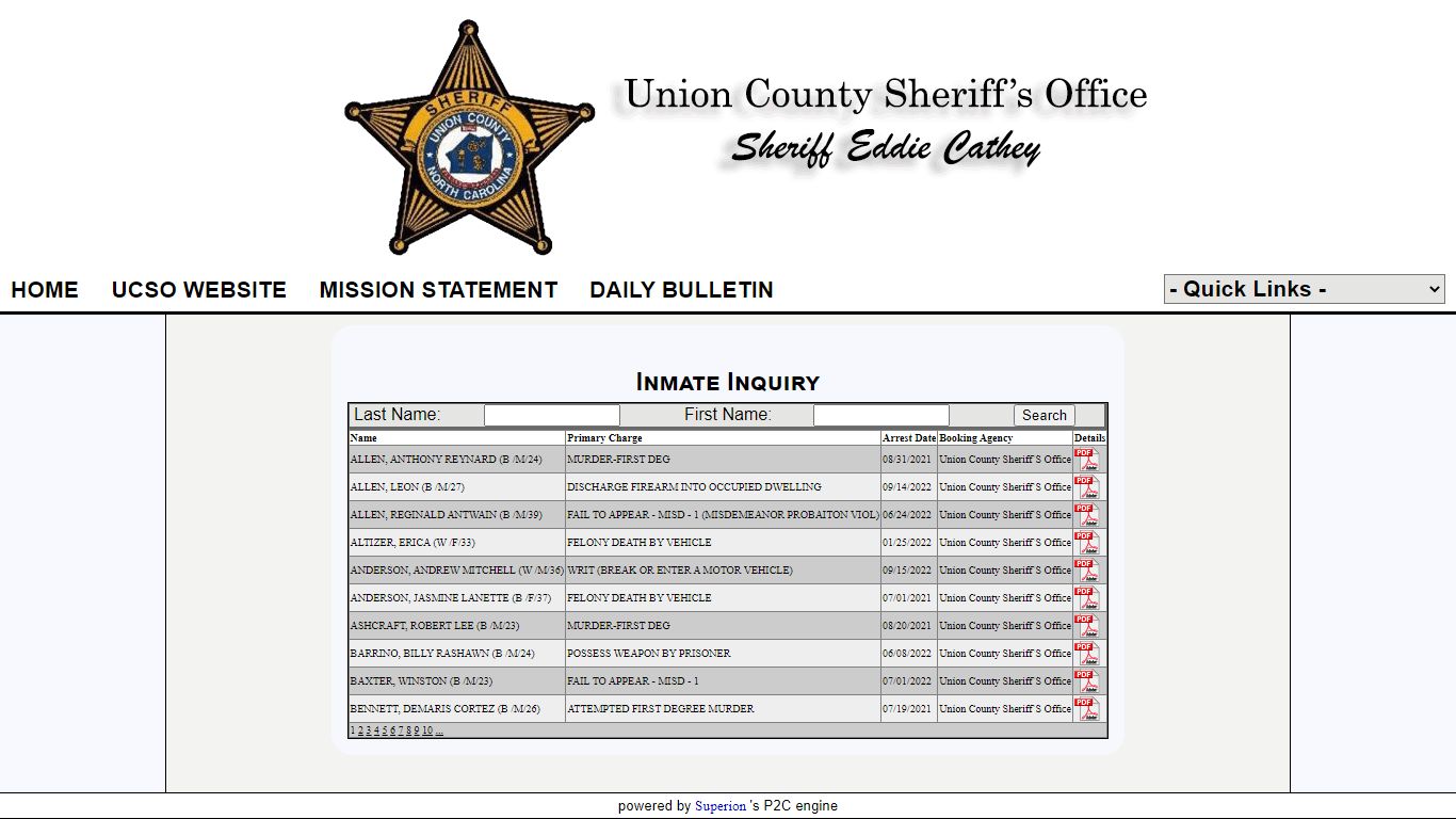 Union County Sheriff Office P2C
